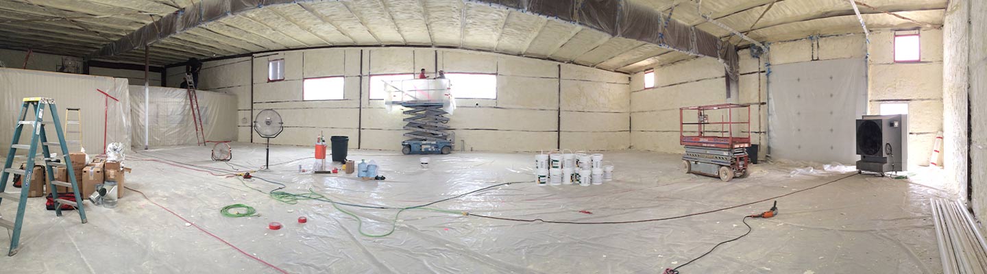 indoor warehouse under construction